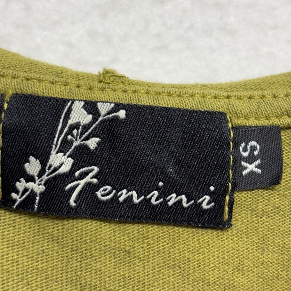 Fenini Cotton Blend Green Button Down Hooded Cardigan Sweater XS Lagenlook - Picture 3 of 6